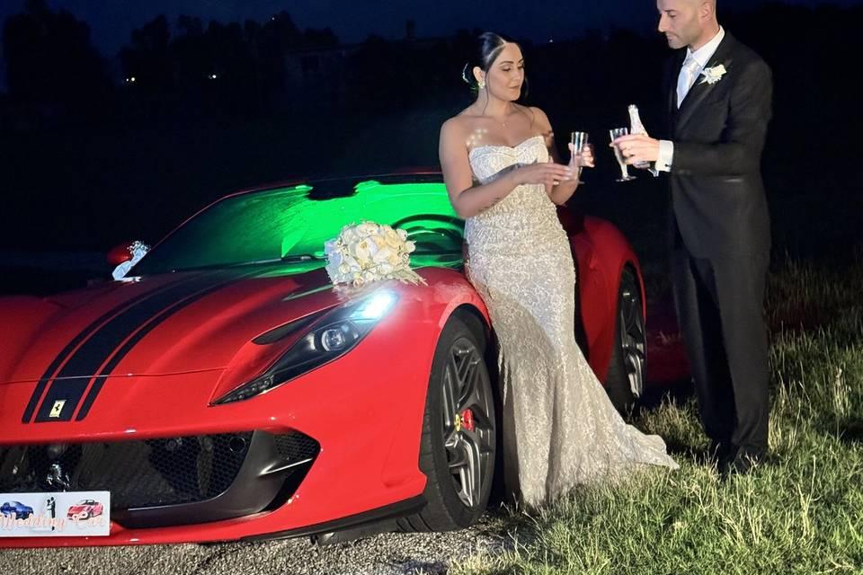 Exotic sports car wedding transportation