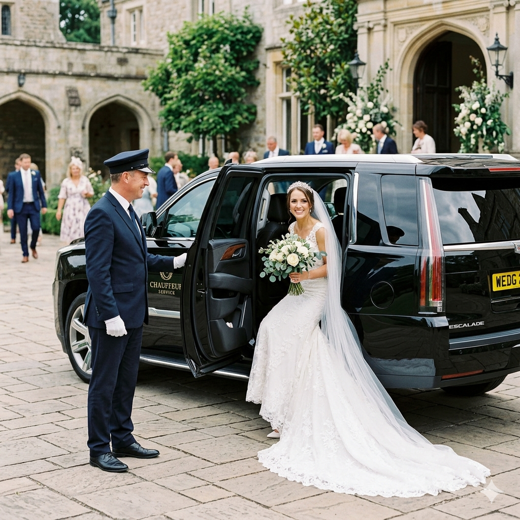 Professional chauffeur providing wedding transportation service in Los Angeles